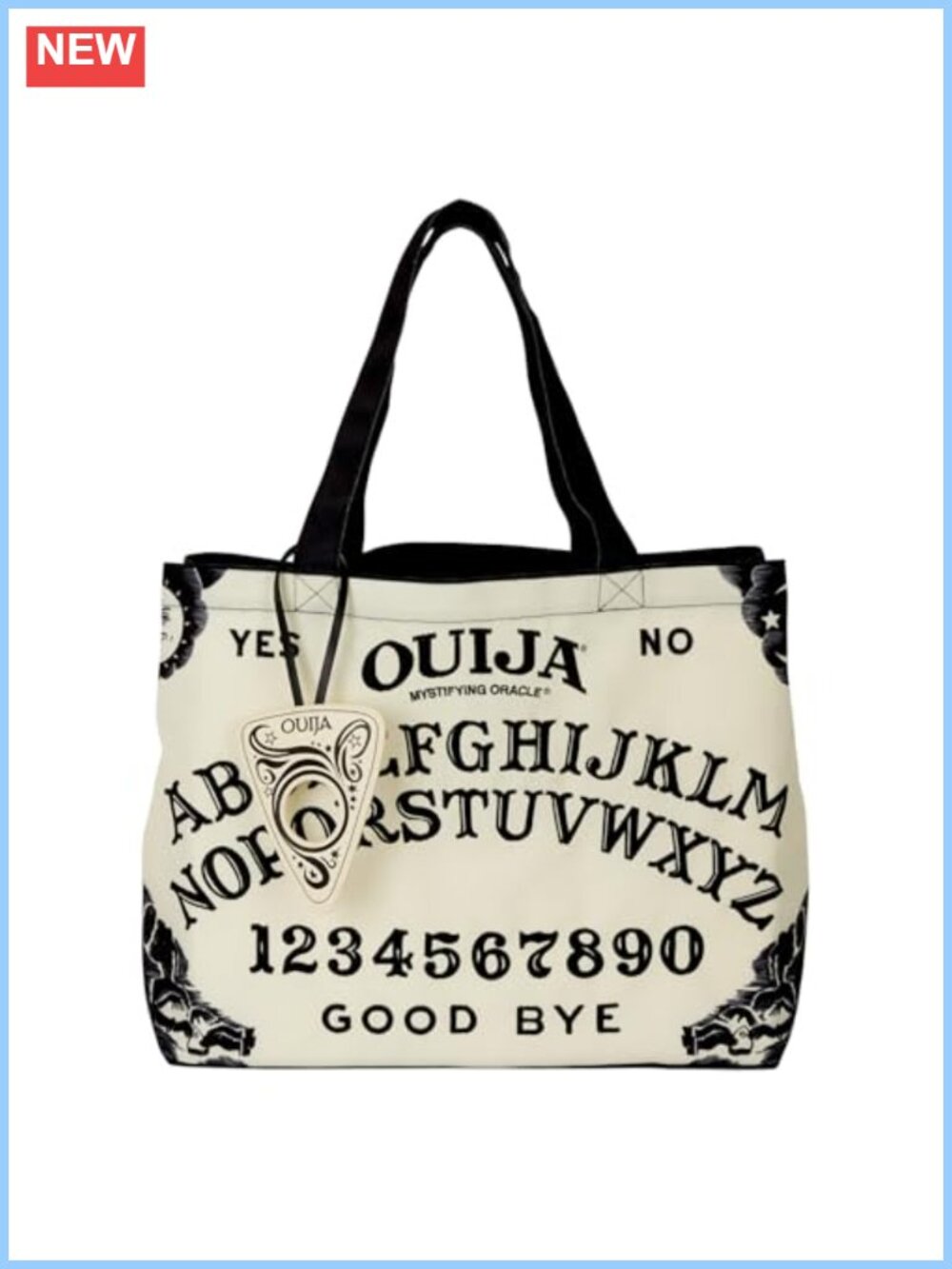Loungefly Hasbro Ouija Canvas Tote Bag Large Glow-in-the-Dark Charm